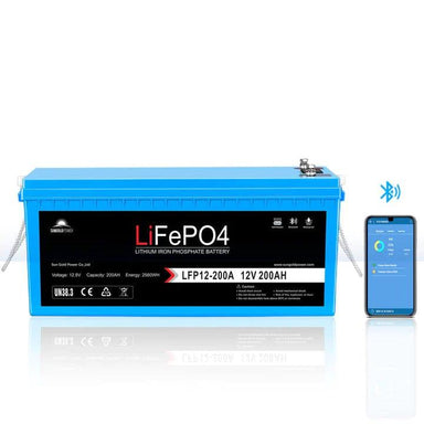 Ben's Discount Supply Solar Batteries 12V 200AH LiFePO4 Deep Cycle Lithium Battery / Bluetooth /Self-Heating / IP65 - Free Shipping!