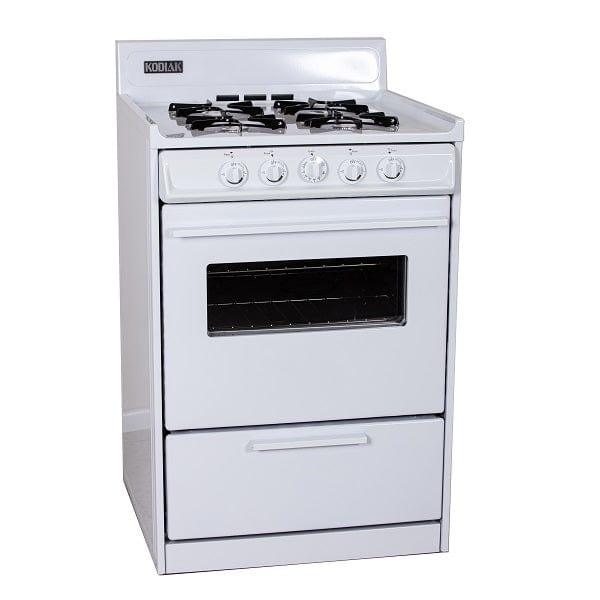 Ben's Discount Supply Propane Range /Stove Kodiak 24" Propane Range (White) - Battery Ignition with Viewing Window WLM610-PV