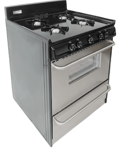 Ben's Discount Supply Propane Range /Stove Kodiak 30" Propane Range (Black w/Stainless Steel Front) Battery Ignition with Viewing Window TLM210-BPV