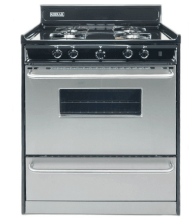 Ben's Discount Supply Propane Range /Stove Kodiak 30" Propane Range (Black w/Stainless Steel Front) Battery Ignition with Viewing Window TLM210-BPV