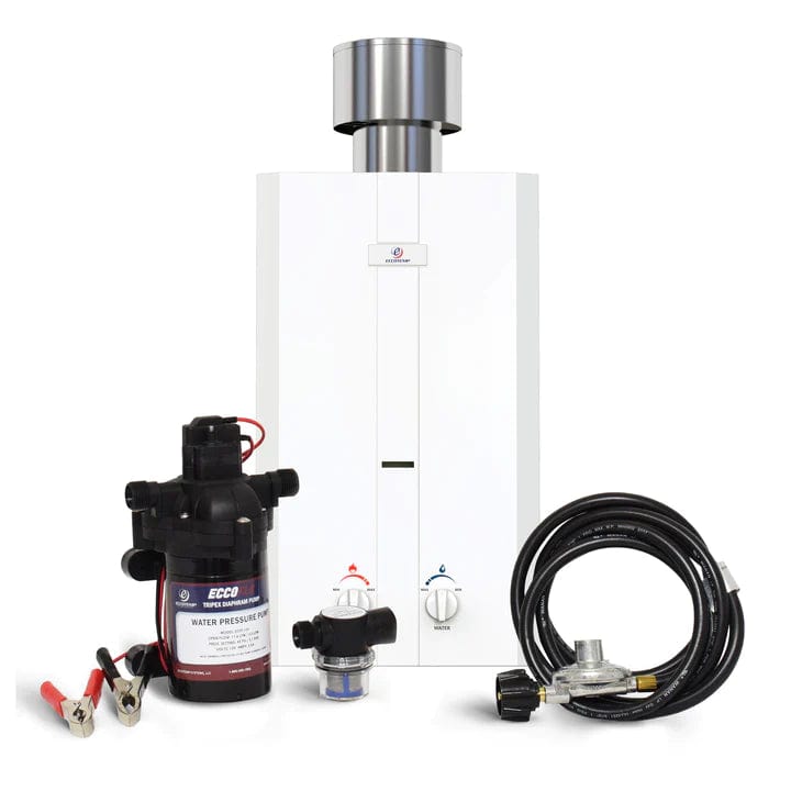 Eccotemp Heaters Eccotemp L10 3.0 GPM Portable Outdoor Tankless Water Heater w/ EccoFlo Diaphragm 12V Pump and Strainer