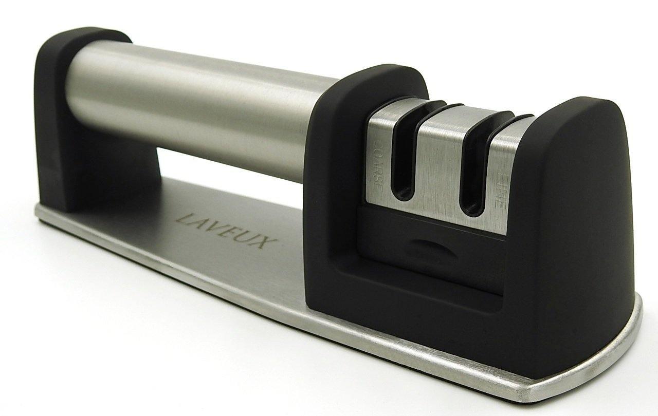 LAVEUX Home Essentials LAVEUX Professional Knife Sharpener Stainless Steel with Tungsten and Ceramic Coarse and Fine Honing. Revive Even the Dullest Knives Quickly and Easily. For All Straight Steel and Serrated Blades FREE SHIPPING!
