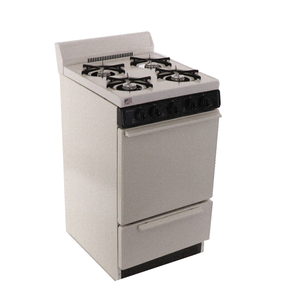 Premier Natural Gas Range/Stove Premier SAK100TP 20" Electronic Ignition Gas Range Biscuit with Black Trim