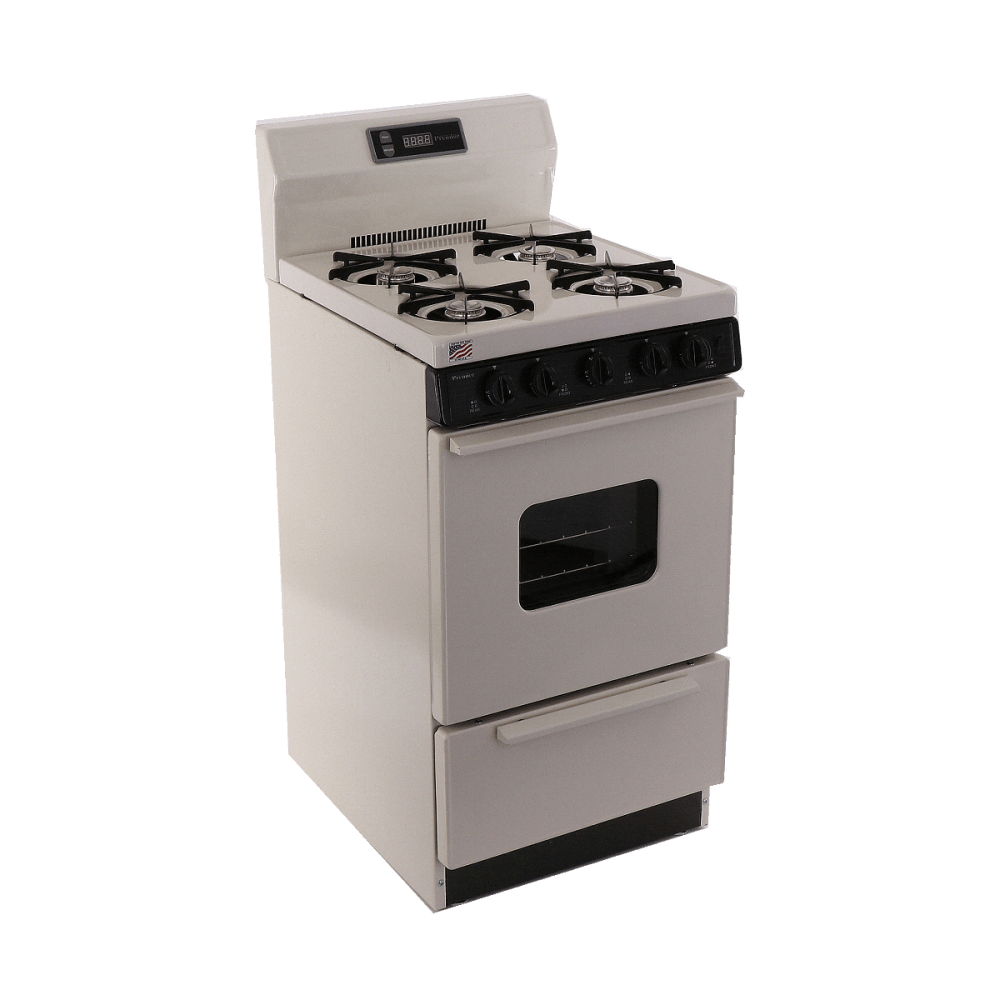Premier Natural Gas Range/Stove Premier SAK220TP 20" Electronic Ignition Gas Range Biscuit with Black Trim