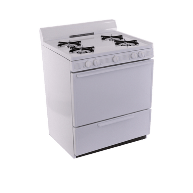 Premier Natural Gas Range/Stove Premier SFK100OP 30" White Electronic Ignition Gas Range