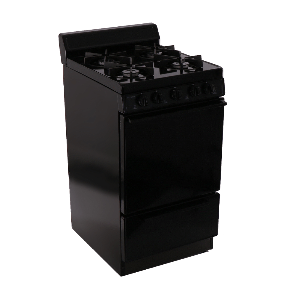 Premier Natural Gas Range/Stove Premier SHK100BP 20" Electronic Ignition Gas Range with Sealed Burners - Black