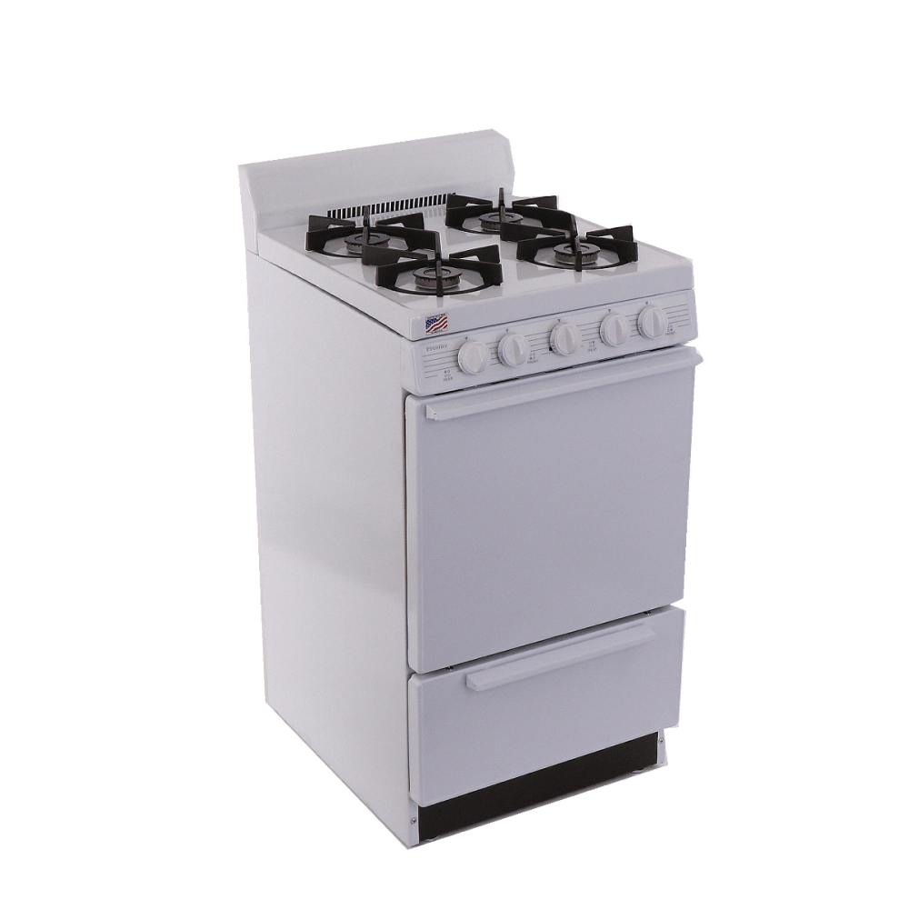 Premier Natural Gas Range/Stove Premier SHK100OP 20" Electronic Ignition Gas Range with Sealed Burners - White