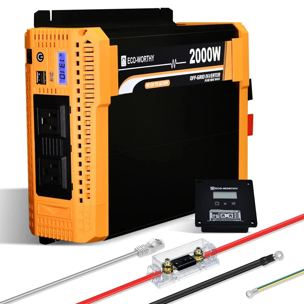 Signature Solar Solar Charge Controllers and Inverters Eco-Worthy 2000W Off Grid Pure Sine Wave Inverter 12V to 110V