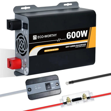 Signature Solar Solar Charge Controllers and Inverters Eco-Worthy 600W Off Grid Pure Sine Wave Inverter 12V to 110V