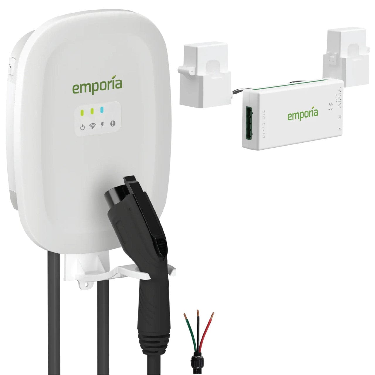 Signature Solar Chargers Emporia EV Charger with PowerSmart Load Management | White | Hardwire | J1772