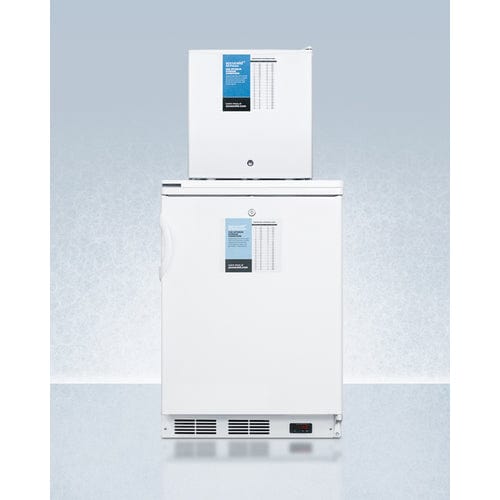 Summit Refrigerators Accucold 24" Wide All-Refrigerator/All-Freezer Combination FF7LW-FS24LSTACKPRO