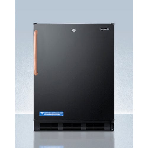Summit Refrigerators Accucold 24" Wide Built-In All-Refrigerator with Antimicrobial Pure Copper Handle, ADA Compliant FF7LBLKBITBCADA