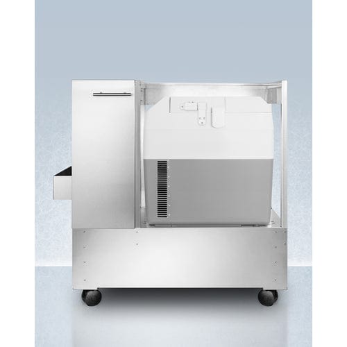 Summit Refrigerators Accucold Stainless Steel Cart with Portable Refrigerator/Freezer SPRF36LCART
