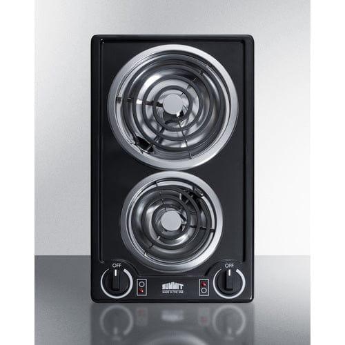 Summit Summit 12" Wide 115V 2-Burner Coil Cooktop CCE212BL