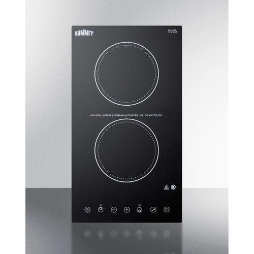 Summit Summit 12" Wide 115V 2-Burner Radiant Cooktop CR2B15T1B