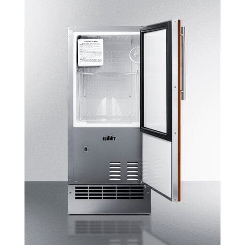 Summit Ice Makers Summit 15&quot; Wide 25 lb. Drain-Free Icemaker (Panel Not Included) BIM26H34IF