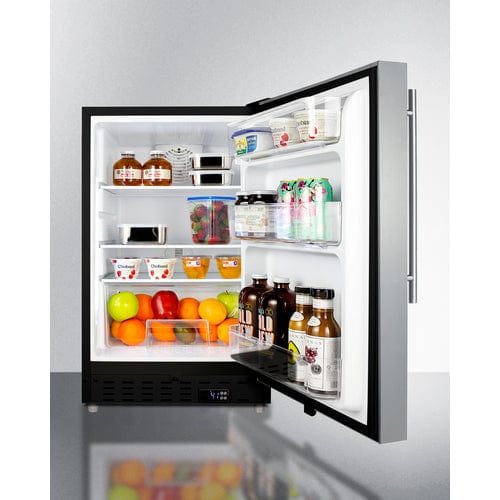 Summit Refrigerators Summit 21&quot; Wide Built-In All-Refrigerator, ADA Compliant ALR47BSSHV