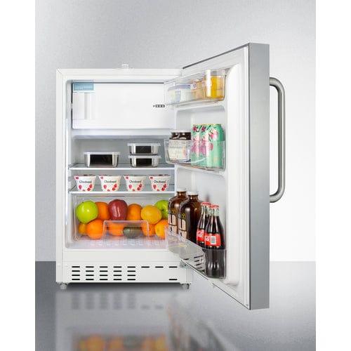 Summit Refrigerators Summit 21" Wide Built-in Refrigerator-Freezer, ADA Compliant ALRF48SSTB
