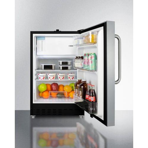 Summit Refrigerators Summit 21" Wide Built-in Refrigerator-Freezer, ADA Compliant ALRF49BCSS