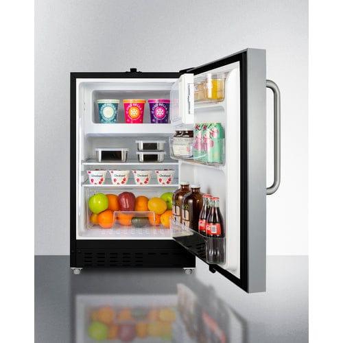 Summit Refrigerators Summit 21" Wide Built-in Refrigerator-Freezer, ADA Compliant ALRF49BSSTB
