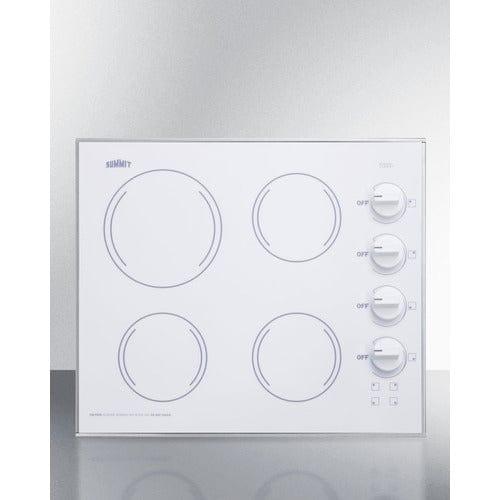Summit Summit 24" Wide 230V 4-Burner Radiant Cooktop CR425WH