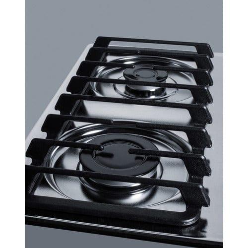 Summit Gas Cooktop Summit 24" Wide 4-Burner Natural Gas Cooktop (Brushed Chrome) ZTL033S