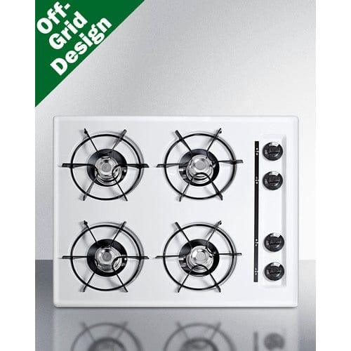Summit Summit 24" Wide 4-Burner Propane Gas Cooktop, Battery Start WLL03P