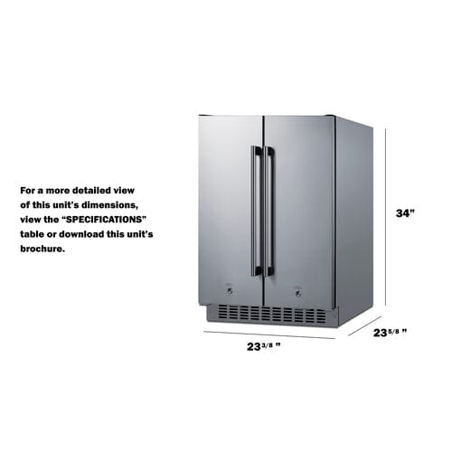 Summit Refrigerators Summit 24&quot; Wide Built-In Refrigerator-Freezer FFRF24SSCSS