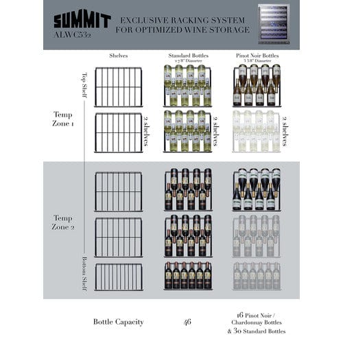 Summit Wine Cellar Summit 24&quot; Wide Built-In Wine Cellar, ADA Compliant ALWC532