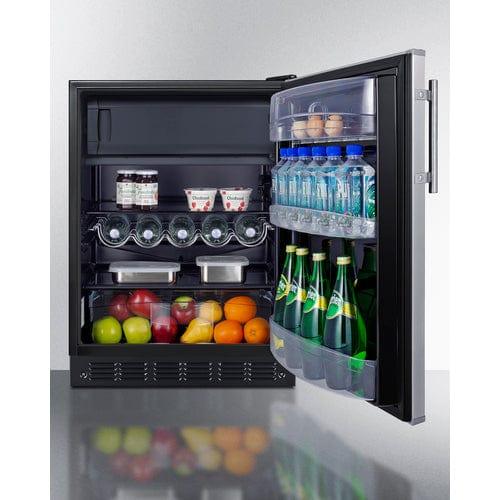 Summit Refrigerators Summit 24" Wide Refrigerator-Freezer, ADA Compliant CT66BK2SSADA