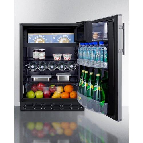 Summit Refrigerators Summit 24" Wide Refrigerator-Freezer, ADA Compliant CT66BK2SSADA