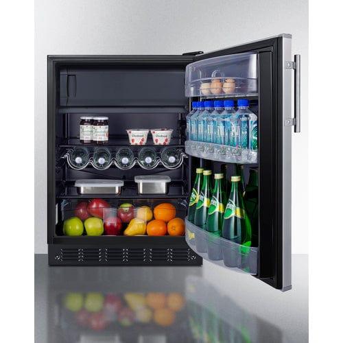 Summit Refrigerators Summit 24" Wide Refrigerator-Freezer, ADA Compliant CT66BK2SSADALHD
