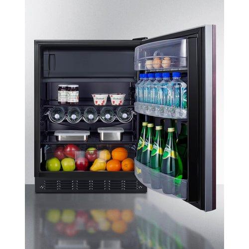 Summit Refrigerators Summit 24" Wide Refrigerator-Freezer, ADA Compliant (Panel Not Included) CT66BK2SSIFADA