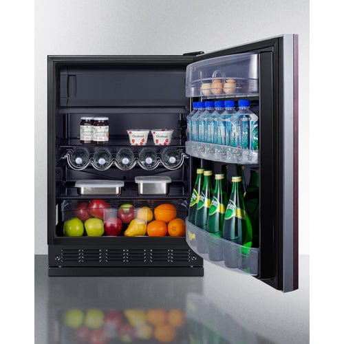 Summit Refrigerators Summit 24&quot; Wide Refrigerator-Freezer (Panel Not Included) CT66BK2SSRSIF