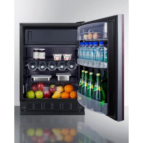 Summit Refrigerators Summit 24" Wide Refrigerator-Freezer (Panel Not Included) CT66BK2SSRSIF