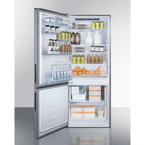 Summit Refrigerators Summit 28" Wide Bottom Freezer Refrigerator FFBF279SSXIMLHD