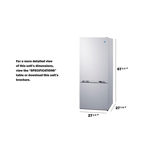 Summit Refrigerators Summit 28" Wide Wide Bottom Mount Refrigerator-Freezer