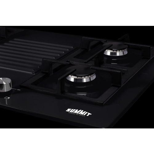 Summit Gas Cooktop Summit 30" Wide 4-Burner Natural Gas Cooktop (Black) GC432B