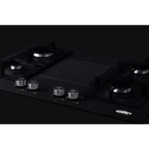 Summit Gas Cooktop Summit 30" Wide 4-Burner Natural Gas Cooktop (Black) GC432B