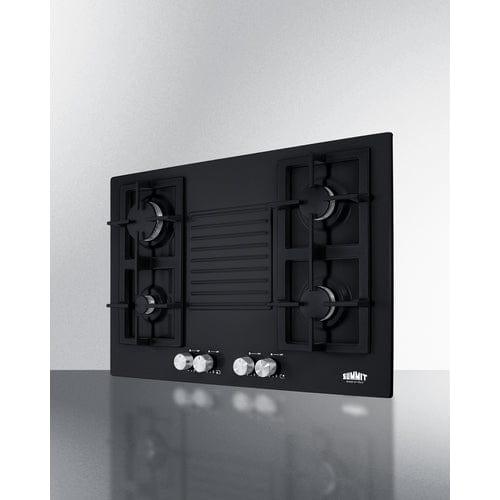 Summit Gas Cooktop Summit 30" Wide 4-Burner Natural Gas Cooktop (Black) GC432B