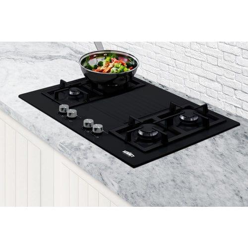Summit Gas Cooktop Summit 30" Wide 4-Burner Natural Gas Cooktop (Black) GC432B