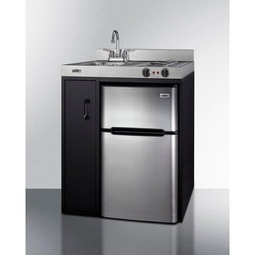 Summit Prefabricated Kitchens & Kitchenettes Summit 30" Wide All-In-One Kitchenette C30ELBK