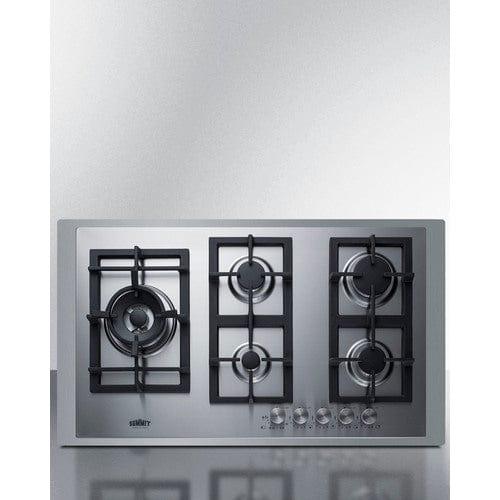Summit Summit 34" Wide 5-Burner Gas Cooktop In Stainless Steel GCJ536SSTK