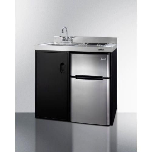 Summit Prefabricated Kitchens & Kitchenettes Summit 36" Wide All-In-One Kitchenette CK36ELGLASS