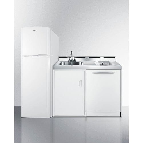 Summit Prefabricated Kitchens &amp; Kitchenettes Summit 71&quot; Wide All-In-One Kitchenette with Dishwasher ACKDW721G