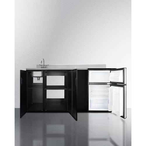 Summit Prefabricated Kitchens &amp; Kitchenettes Summit 72&quot; Wide All-In-One Kitchenette, ADA Counter Height CK72ADASINKL