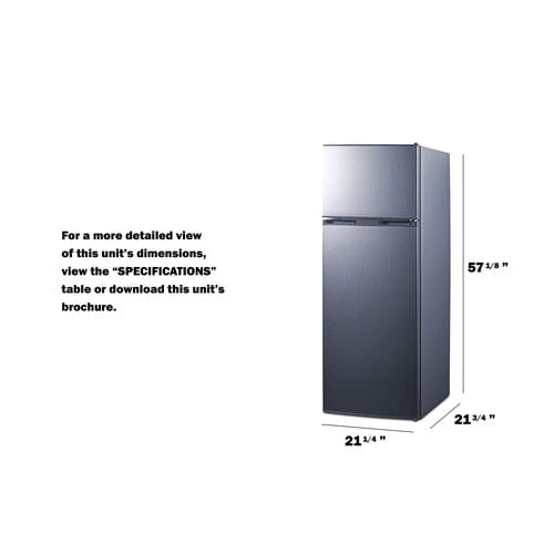Summit Refrigerators Summit CP978PL | 22" Wide Top-Mount Refrigerator-Freezer