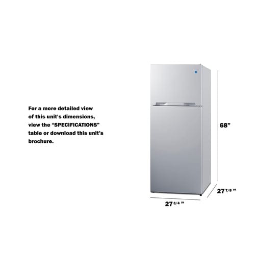 Summit Refrigerators Summit CTR151W | 28" Wide Top-Mount Refrigerator-Freezer
