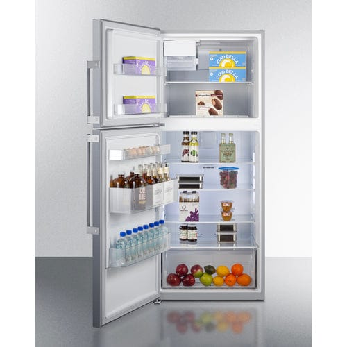 Summit Refrigerators Summit FF1514SSIMLHD | 28" Wide Top Mount Refrigerator-Freezer With Icemaker