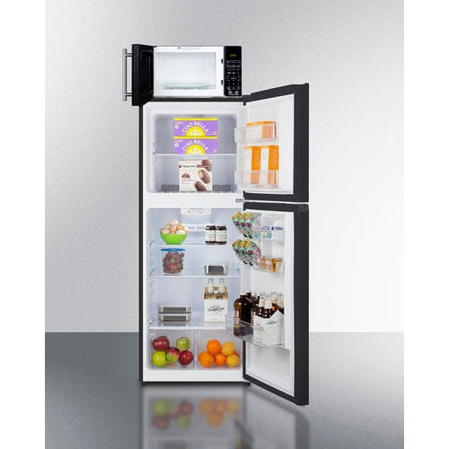 Summit Prefabricated Kitchens &amp; Kitchenettes Summit Microwave/Refrigerator-Freezer Combination with Allocator MRF1087BA